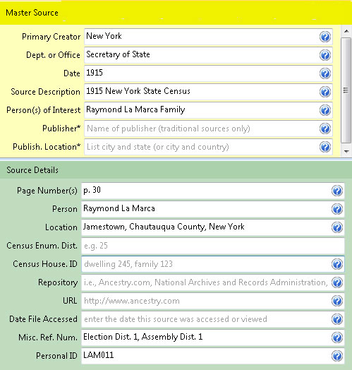 Example: 1915 New York State Census 